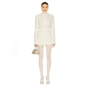 NWT Helsa Annabelle Knit Skirt In Ivory Small. Wool & Alpaca